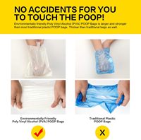 Sacs à déjections canines compostables et biodégradables en PVA, solubles dans l'eau, avec distributeur pour usage domestique