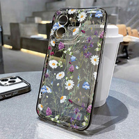 Coque de téléphone à motif floral pour iPhone 16 Pro 13 15 11 12 14 17 Pro Max 16E XR 7 8 SE XS, Housse transparente antichoc en silicone souple