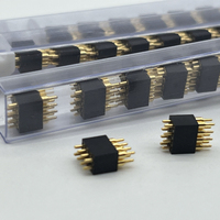 Connecteur Pogo Pin en laiton plaqué or noir, pas de 1,27 mm, type F, 8 broches mâle, à ressort, THT, 3A, 12V, 10k cycles, résistant à la brume salée 72H, 50 mOhm