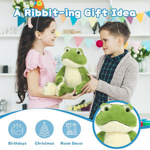 Peluche grenouille mignonne personnalisée de haute qualité avec ventre blanc, animal en peluche câlin, cadeaux parfaits pour les enfants et les amis - Product Image 4