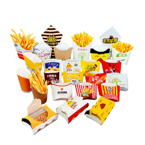 Kotak Kemasan Kertas Kraft Putih Custom Print untuk <span class=keywords><strong>Burger</strong></span>, Hamburger, Cup <span class=keywords><strong>Holder</strong></span>, Makanan Cepat Saji, Kentang Goreng, dan Keripik - Product Image 6