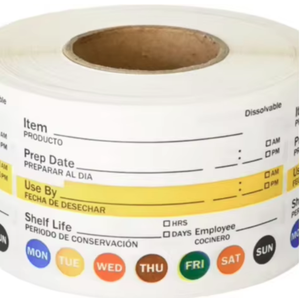 2x3 Inch Dissolvable Food <b>Labels</b> BPA-Free Waterproof Food Rotation <b>Labels</b> for Restaurant & Kitchen Use - Product Image 1