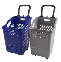Paniers à provisions en plastique légers et pratiques avec poignées et roues Panier à provisions pratique de grande capacité