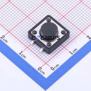 GT-TC149B-H055-L1 Tactile Switch SMD-4P,12x12mm Switch Single Pole Single Throw Round Button 1.6N Vertical Mount - Product Image 1