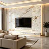 Carrara Gold : Pierre frittée ultra-mince, polie sur mesure, grand format, pour murs décoratifs de chambre (prise en charge ODM/OEM)
