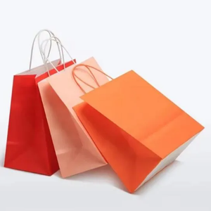 Bolsa de Papel Kraft de Color con Logotipo Impreso Personalizado, Ecológica, con Asa, para Ropa y Compras - Product Image 2