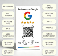 Carte NFC PVC RFID professionnelle avec puce NTAG213 13,56 MHz, étanche, pour les réseaux sociaux et l'hôtellerie - Carte de commentaires Google