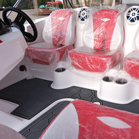 Perahu Cepat 15ft Bersertifikasi CE, Perahu Fiberglass Dua Lapis untuk Sungai, Laut, Danau, Berselancar, 4 Kursi, Perahu Sport Mini