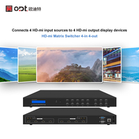 Conmutador de Matriz HDMI 4K30 4x4 con Soporte EDID, Conmutadores de Matriz de Video HD Multimedia con Separación de Audio y Control RS232/LAN