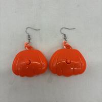 Boucles d'oreilles pendantes LED clignotantes en forme de grande citrouille Jack O'Lantern, bijoux de fête d'Halloween, accessoires de cosplay effrayants