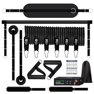 Supro último diseño 3 secciones ajustable Pilates Bar Kit con bandas de resistencia - Product Image 5