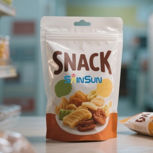 Sacs d'emballage personnalisés en plastique pour fruits secs, sacs à fond plat thermoscellables, Doypack en aluminium avec fenêtre transparente - Product Image 3