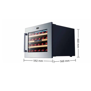 Refrigerador para Vino NE-420-8 de Pared con Puerta de Vidrio Individual, 56L, 24 Botellas, Color Rojo - Product Image 3