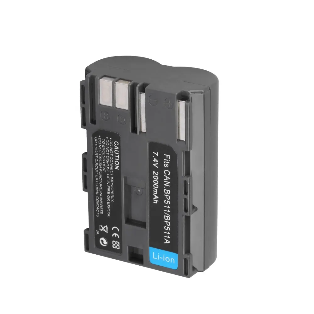 Batería digital JHTC de 2000mAh para Canon EOS 300D 50D 40D 30D 20D 5D MV300i G6 G5 G3 G2 G1 BP511 BP 511, baterías de batería de mAh para modelos digitales