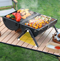 Mini gril à charbon de fer pliant portable pour l'extérieur pour les pique-niques Garden Parties Camping Trips