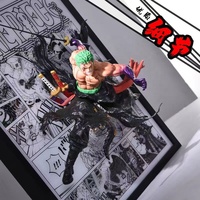 Figure d'anime stéréographique Luffy Zoro à une pièce 3D Design créatif peinture meilleur cadeau pour garçon et fille