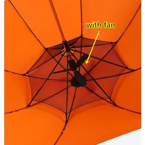 Parapluie de voyage classique pliable en trois sections en pongé, avec ventilateur et pulvérisateur, manche long, idéal pour les jours ensoleillés et pluvieux – Fabrication chinoise - Product Image 5