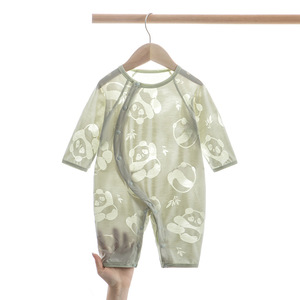 Mameluco de Bebé de Manga Larga, Delgado y Transpirable para Verano, Body Unisex de Fibra de Celulosa Regenerada - Product Image 1