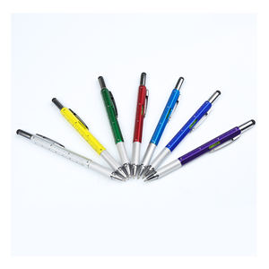 Bolígrafo Multifuncional 6 en 1, Económico, de Plástico, con Logotipo Impreso, Lápiz Táctil, Regla, Nivel y Destornilladores - Product Image 1