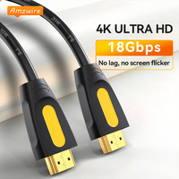 Câble HDMI 4K, câble HDMI 2.0 haute vitesse, câble HDMI 18 Gbps UHD, connecteur plaqué or, TV, moniteur, projecteur, OEM