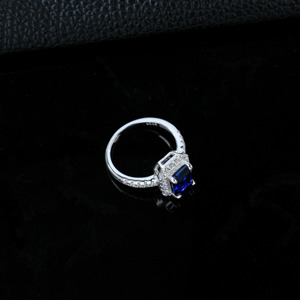 S925 Sterling <b>Silver</b> Lab Created Sapphire <b>Solitaire</b> <b>Ring</b> - Product Image 4