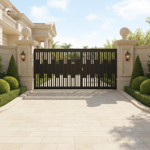 Puertas giratorias plegables deslizantes de doble apertura de aleación de aluminio automáticas para patio de Villa de lujo ligeras modernas duraderas - Product Image 3