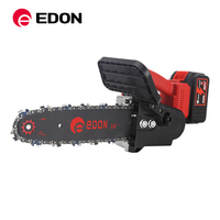 EDON Gergaji Mesin Elektrik Mini UCS-21/25BL, Gergaji Rantai Baterai Lithium Tanpa Kabel 21V 4AH