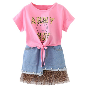 New Modern Princess Baby Girls Dress Set With Heal Denim for Girls Wholesale on Summer From China Supplier - Product Image 1
