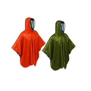 Hot selling Outdoor Windproof Waterproof Thermal Survival Space Orange Emergency poncho for Camping Hiking