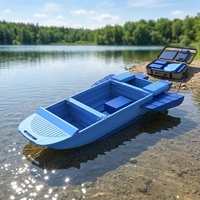 Bateau modulaire pliable en PE 3210x1817x621mm pour le sauvetage fluvial, coque écologique légère, résistant à l'abrasion, pliage facile