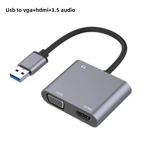 USB 3.0 Để HD Mi + VGA Adapter Máy Tính Để Bàn Máy Tính Máy Tính Xách Tay Để Giám Sát TV Chiếu Kết Nối + 3.5 Âm Thanh - Product Image 2