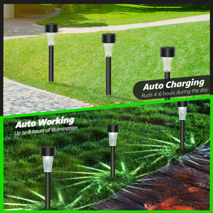 Aigostar LED solare giardino luci IP44 impermeabile 6500K luce fredda calda bianco solare prato luce per uso esterno PC lampada corpo - Product Image 2