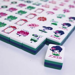 Juego de Mahjong Americano de Lujo Premium de 4 Capas, Fichas de Acrílico Verde Impresas Personalizadas para Juegos de <span class=keywords><strong>Casino</strong></span> - Product Image 2