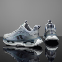 Chaussures de sport respirantes en mesh aux designs populaires, avec coussin d'air, augmentant la taille, pour hommes