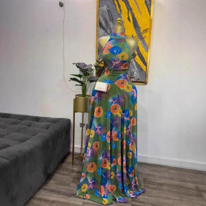 Vestido largo sin mangas con estampado de 7 colores <span class=keywords><strong>para</strong></span> mujer, con lazo en la espalda, corte curvo, talla grande, estilo africano, tallas S-2XL - Product Image 3