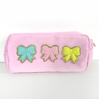 Patchs thermocollants DIY mignons en forme de nœud latéral, mini-nœuds brodés, appliques en sequins, patchs en chenille avec bordure scintillante, accessoires DIY