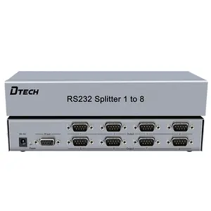 DTECH Industrial 8 Port RS232 Serial Splitter with Power Adapter for Sharing PCs and Capture Data 1x8