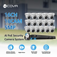 Système de caméra NVR PoE 16 canaux 4COVR avec disque dur 4 To, faible coût, OEM, 16x 5MP, vision nocturne IA, surveillance domestique via application