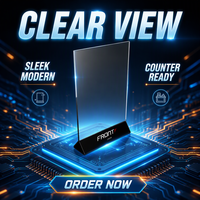 Support de menu de table en acrylique transparent en forme de T avec impression de logo personnalisé, support de carte de table A4 A5