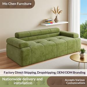 Canapé-lit modulaire de luxe léger style nordique à compression sous vide, design bloc de tofu à <span class=keywords><strong>neuf</strong></span> couches, pour salon et grand appartement, extra large - Product Image 2