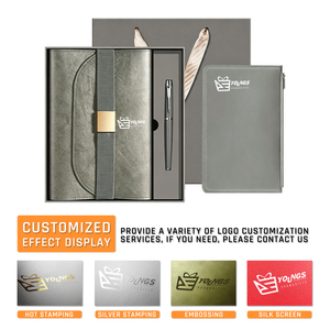 Set Regalo di Lusso OEM con Copertina in Carta Ecologica Lavabile, Taccuino con Elastico, Ricaricabile A5, Inserto con Cerniera, <span class=keywords><strong>Penna</strong></span> in Metallo - Product Image 6