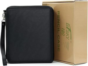 Astuccio Portamatite in Pelle PU con 120 Scomparti e Cerniera, Borsa Portatile da Viaggio per Penne da Disegno con Manico e Tracolla per Artisti Adulti - Product Image 2