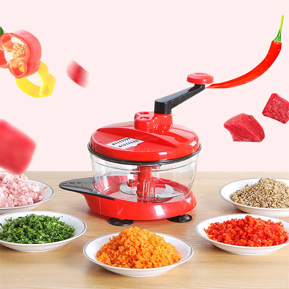 Multi-function Manual Food Processor Swift Food Vegetable Chopper With Stainless Steel Blades
