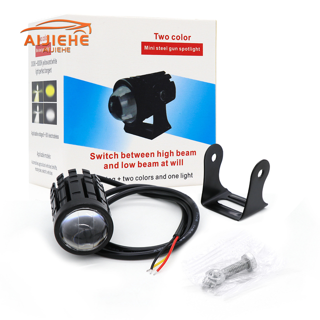 9-80V IP67 Waterproof Aviation Aluminum Motorcycle Auxiliary Spot Spotlight High/Low Beam Fog Light Projector Lens Mini Lights