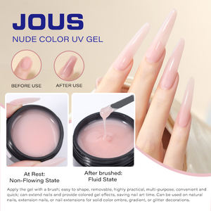 JOUS 무통증 소프트 젤 네일 연장 및 글리터 아트용 무열감 & 무황변 60초 LED 경화 쉬운 조형 - Product Image 1