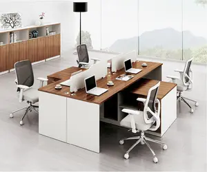 현대적인 스타일의 직원 워크 스테이션 4 6 8 및 10 인용 책상이있는 모듈 형 사무실 워크 스테이션