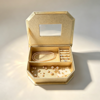 Boîte à bijoux faite à la main de forme irrégulière avec papier texturé spécial, boîte de rangement de luxe en papier pour bagues, colliers, petits cadeaux