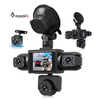 Caméra embarquée Podofo 2 pouces 1080P à 5 objectifs*5, enregistrement en boucle, vision nocturne, détection de mouvement, DVR pour véhicules, compatible OEM/ODM