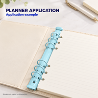 Mécanisme de reliure à 6 anneaux personnalisé A5 A6, clips de reliure métalliques à anneaux ronds 20mm 25mm 30mm pour carnets et agendas à feuilles mobiles