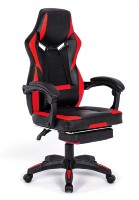 Chaise de jeu pivotante en cuir PU Boss avec repose-pieds rétractable, siège d'ordinateur ergonomique inclinable robuste
